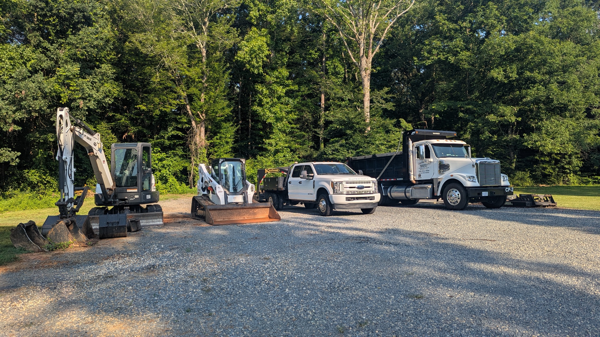 Perrin's equipment and crew on a project